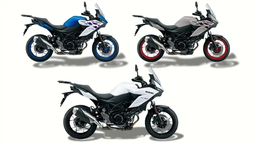 Detalhe da nova linha de motocicletas Suzuki para 2027, destacando a estratégia de versatilidade e inovação da marca japonesa no mercado global.