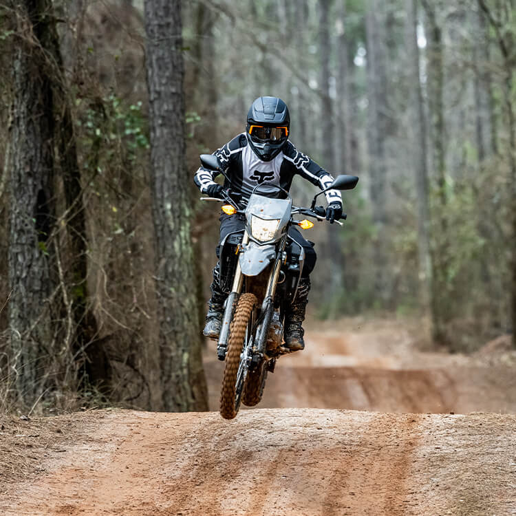 Duas motocicletas Honda XR300L e XR300 Rally, modelos dual-sport de 300cc, em destaque com design moderno e pronta para aventuras.