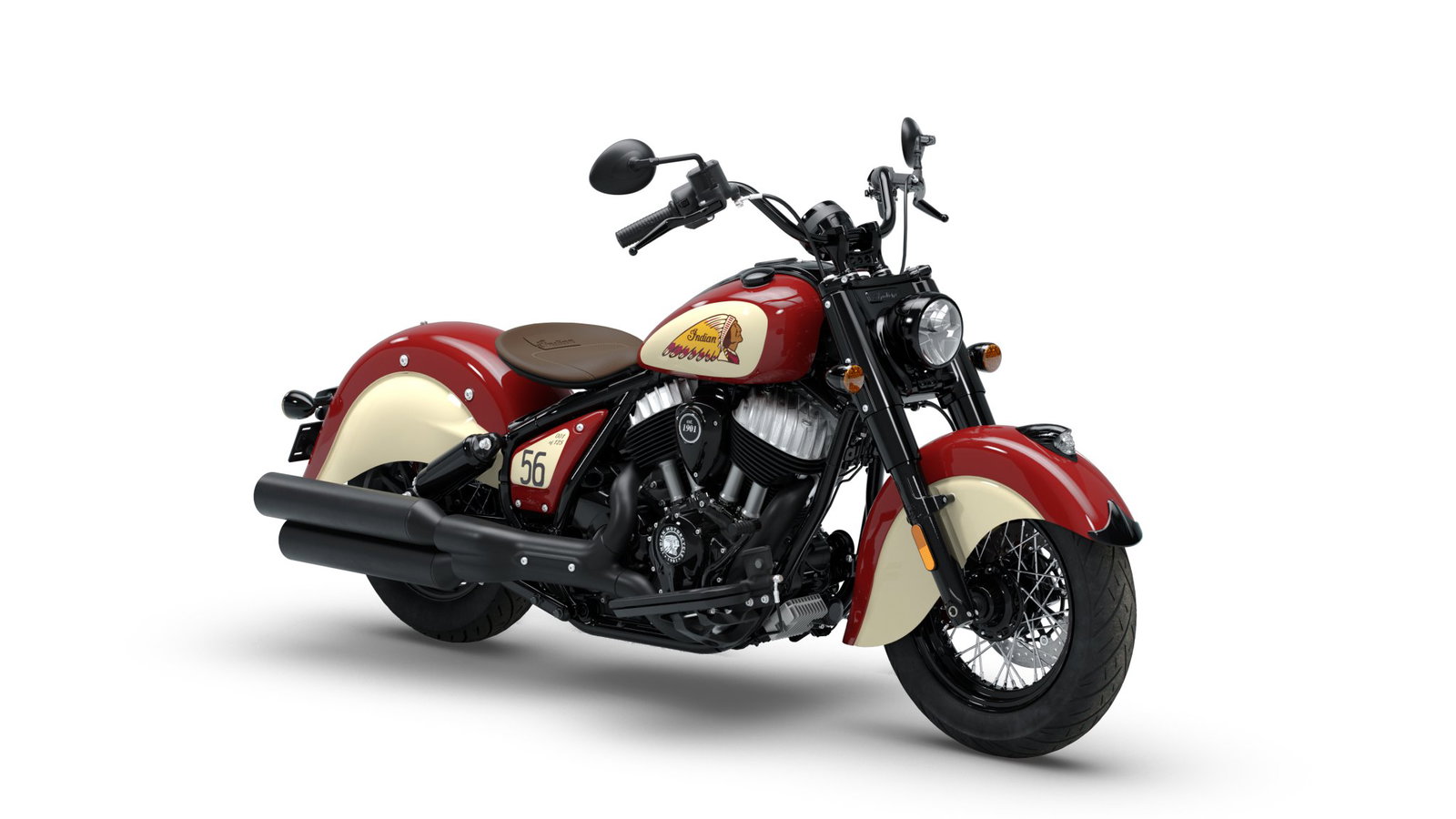 Indian Chief Vintage Sturgis SD Edition exibindo seu acabamento premium e detalhes cromados sob a luz do sol, com o logo de 125 anos visível.