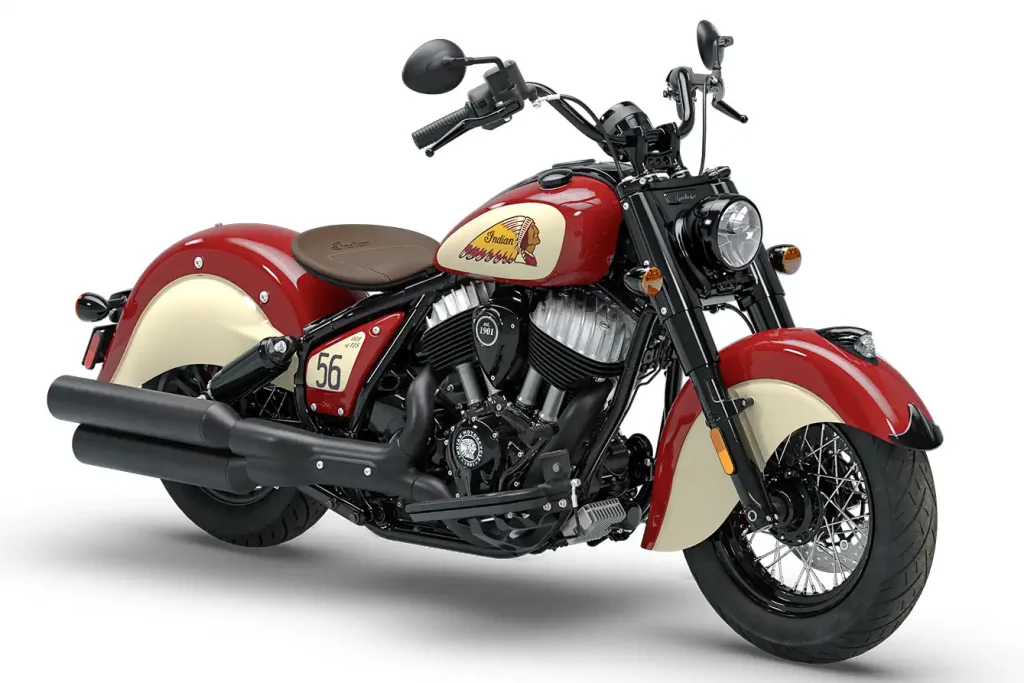 Indian Chief Vintage Sturgis 2026, motocicleta clássica de edição limitada com pintura retrô inspirada nas corridas de Sturgis dos anos 30.