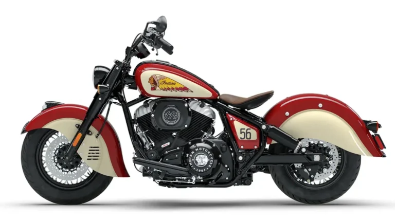 Indian Chief Vintage Sturgis 2026, motocicleta clássica de edição limitada com pintura retrô inspirada nas corridas de Sturgis dos anos 30.