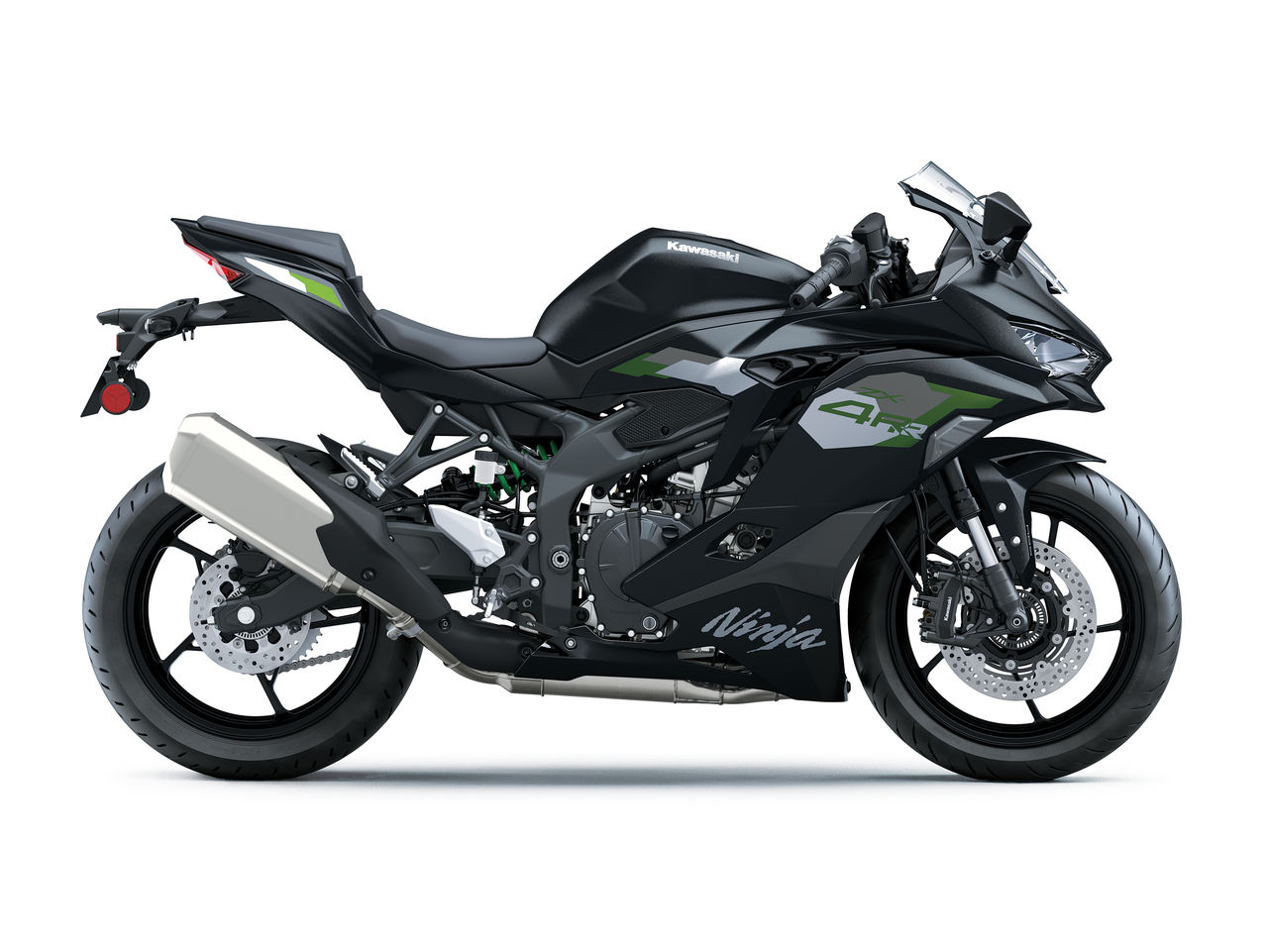 Kawasaki Ninja ZX-6R 2027 em uma pose dinâmica, exibindo seu novo design inspirado na ZX-10R e uma das novas opções de cores para o modelo.