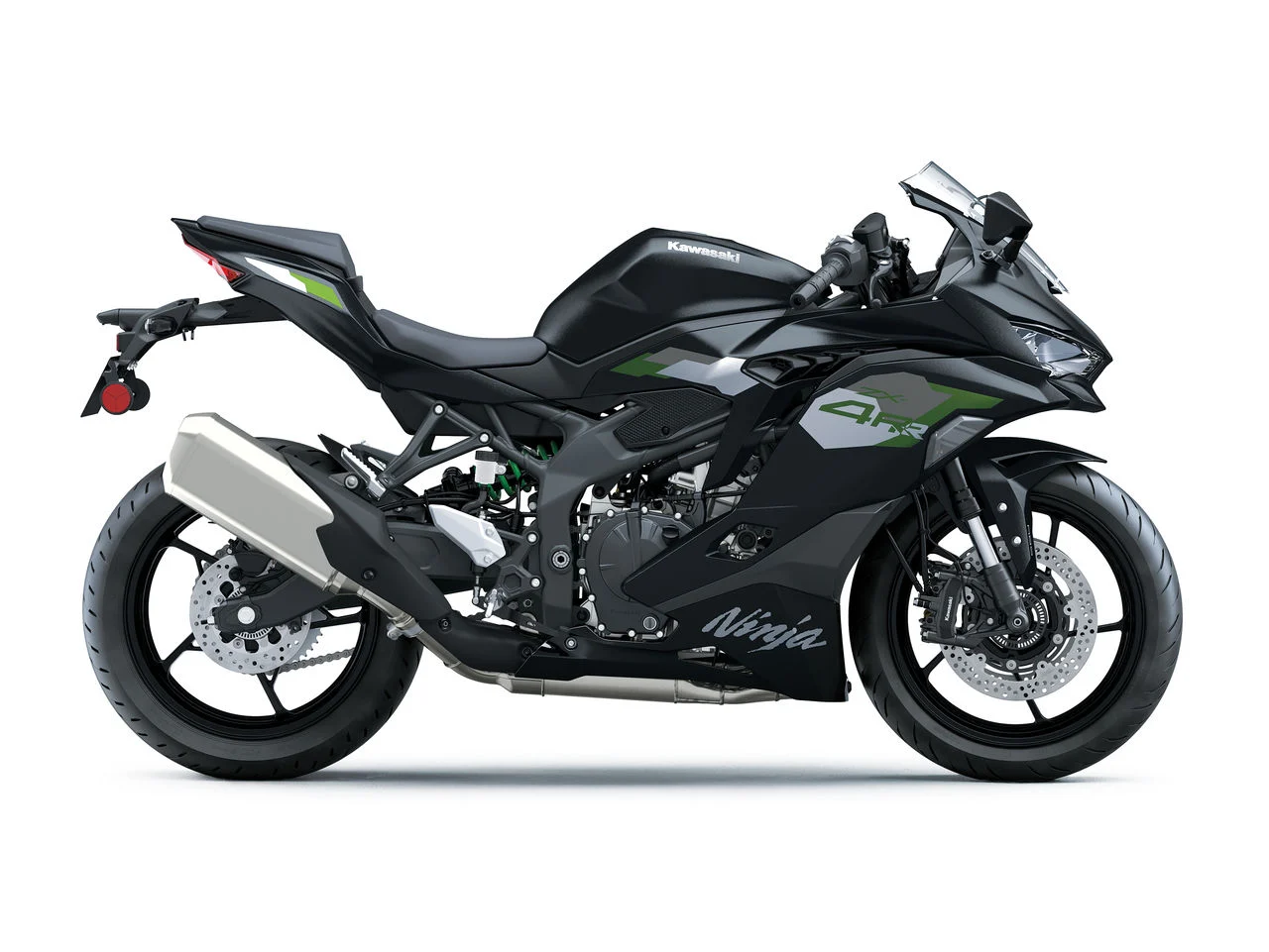 Kawasaki Ninja ZX-6R 2027 em uma pose dinâmica, exibindo seu novo design inspirado na ZX-10R e uma das novas opções de cores para o modelo.