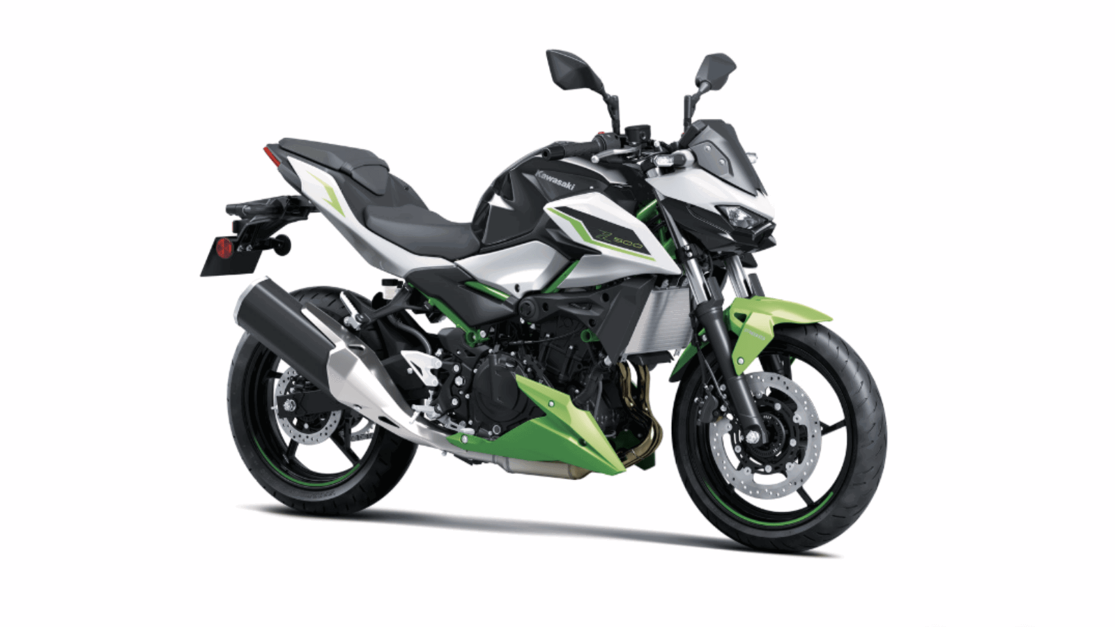 Linha 2027 de motocicletas Kawasaki exibindo suas novas opções de cores vibrantes e acabamentos sofisticados em um cenário moderno e dinâmico.