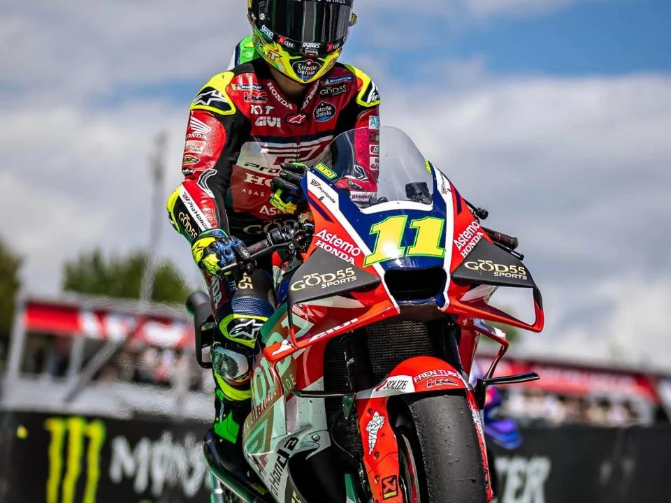 Diogo Moreira pilotando um protótipo Honda no teste privado da MotoGP 2027 no Red Bull Ring.