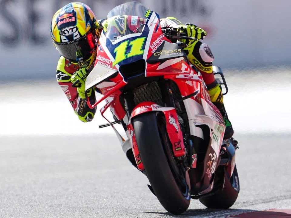 Diogo Moreira pilotando um protótipo Honda no teste privado da MotoGP 2027 no Red Bull Ring.
