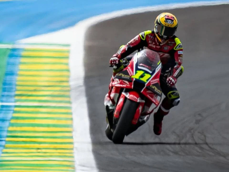Diogo Moreira pilotando um protótipo Honda no teste privado da MotoGP 2027 no Red Bull Ring.
