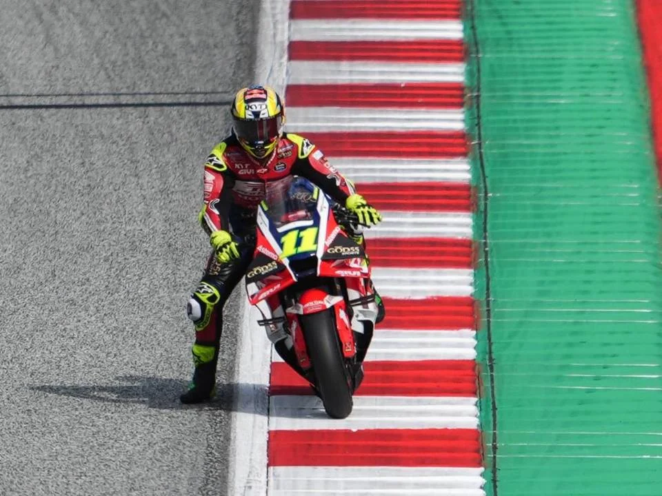 Diogo Moreira pilotando um protótipo Honda no teste privado da MotoGP 2027 no Red Bull Ring.