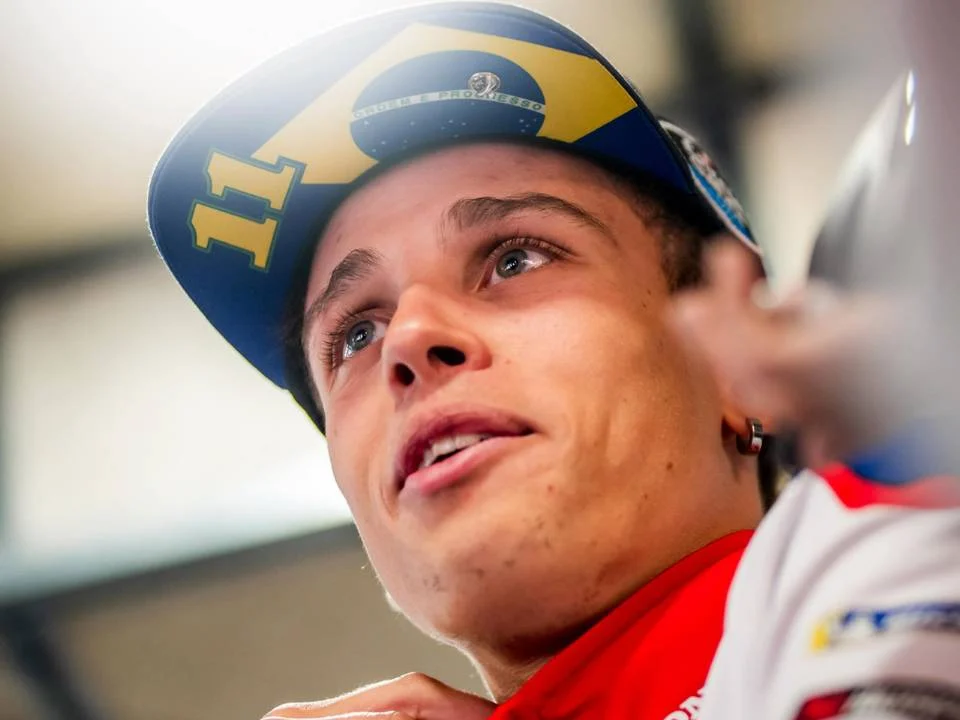 Diogo Moreira pilotando um protótipo Honda no teste privado da MotoGP 2027 no Red Bull Ring.