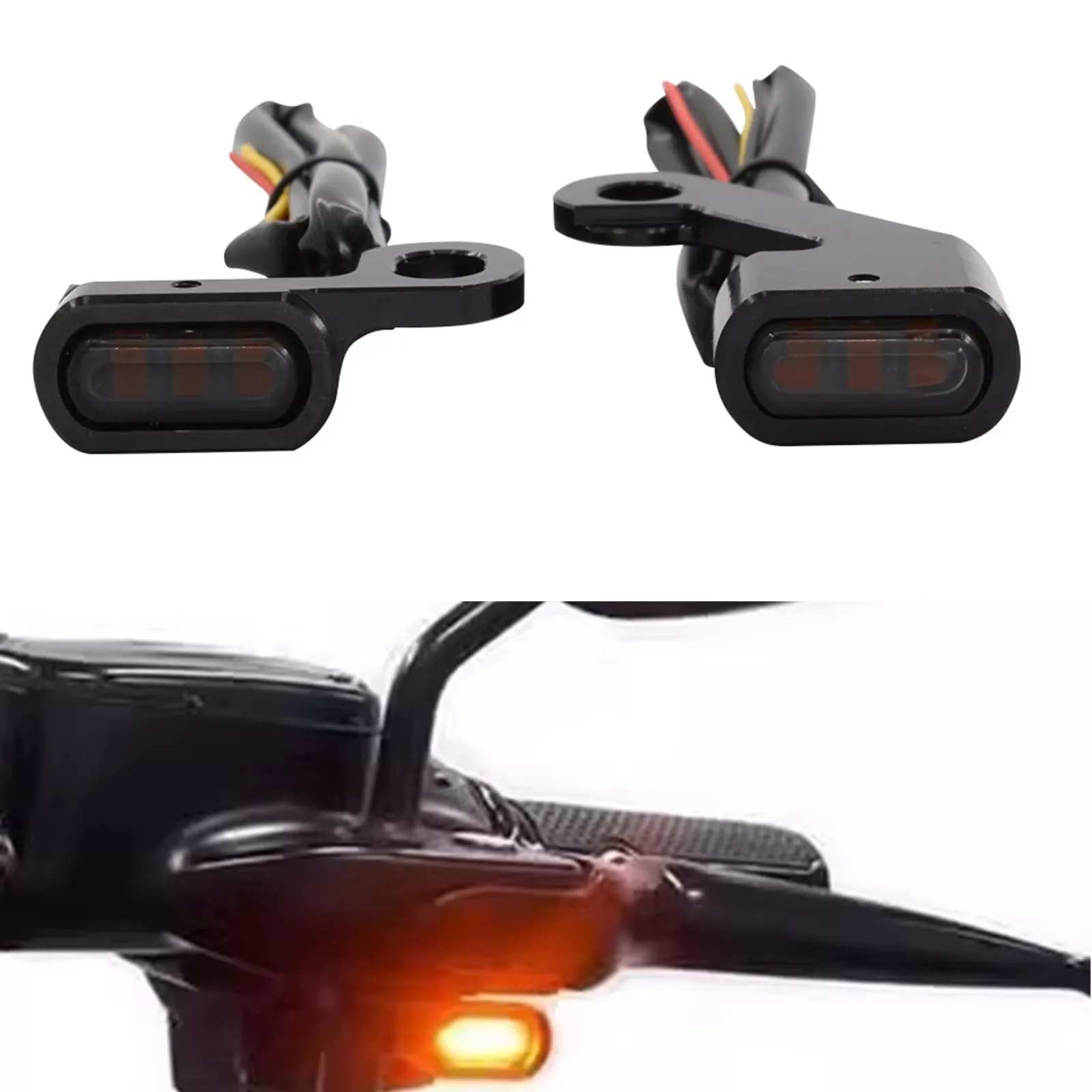 Motos customizadas com iluminação LED moderna rodando à noite