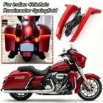 Motos customizadas com iluminação LED moderna rodando à noite
