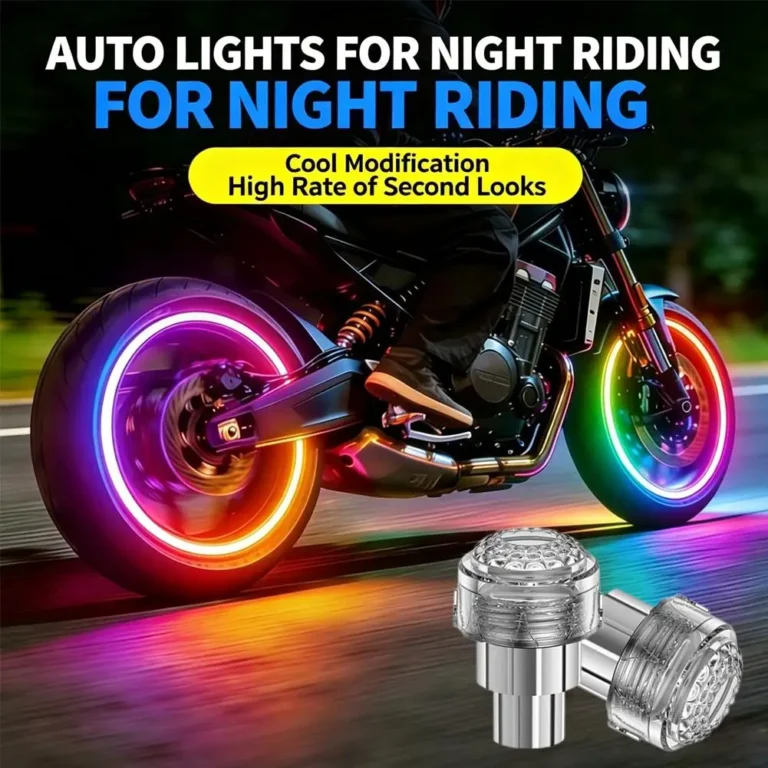 Motociclista personalizando a moto com luzes LED