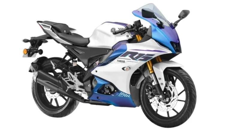 Yamaha R15 M com quickshifter unidirecional e iluminação LED, destaque nas cores disponíveis.